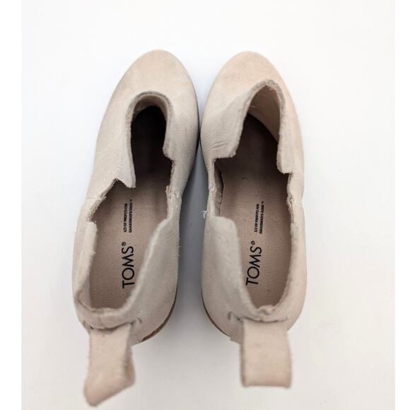 Toms Kallie Cutout Wedge Booties Almond Toe Women's Sahara Suede Size US5 EU35.5 - Picture 4 of 10